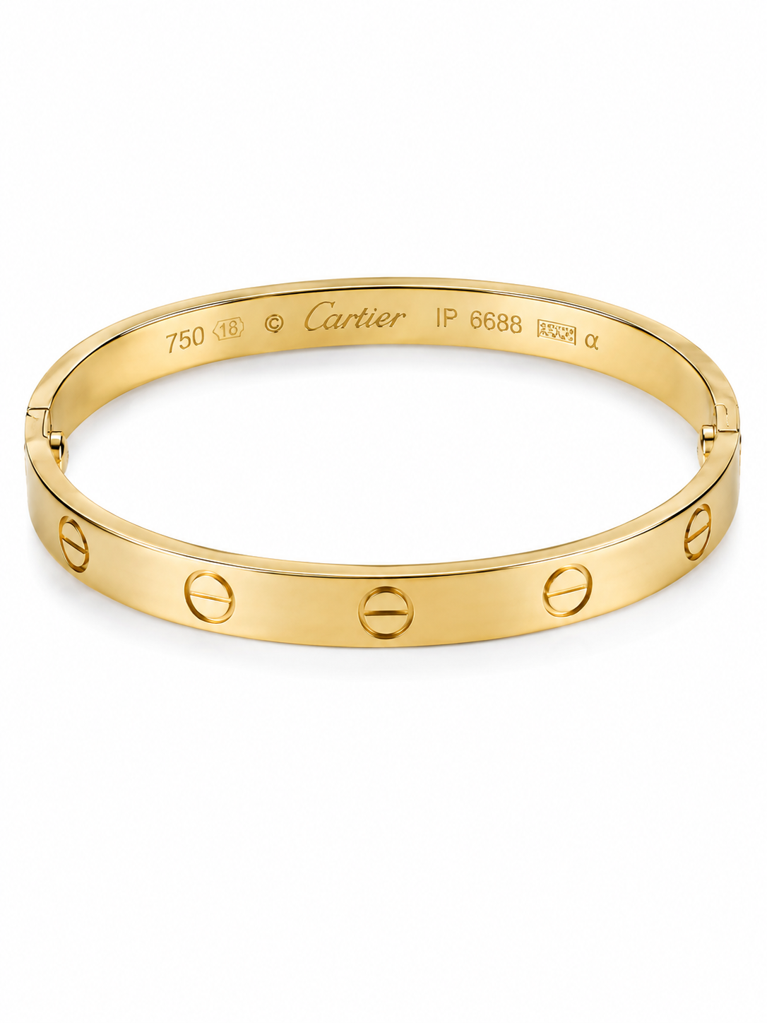 Gold-Tone Stainless Steel Screw Motif Bangle