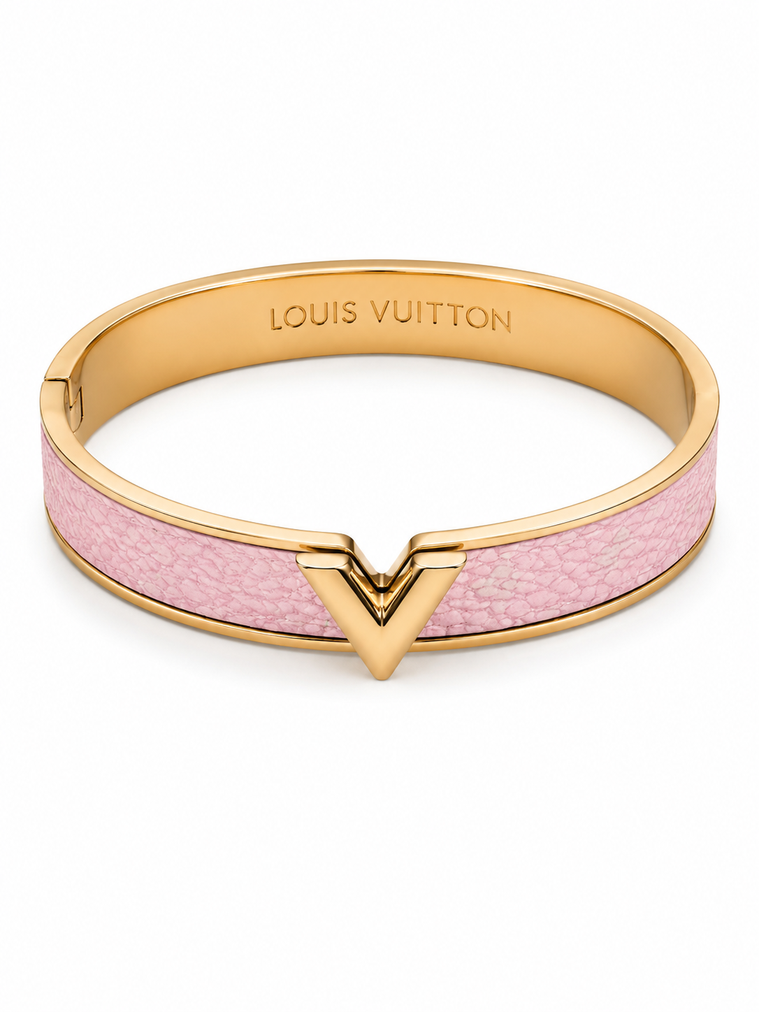 Pink & Gold V-Inspired Stainless Steel Bangle