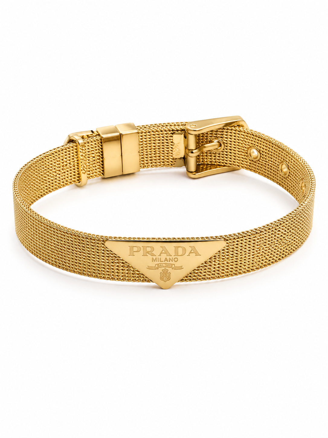 Designer-Inspired Gold Mesh Bracelet – Adjustable Statement Bracelet