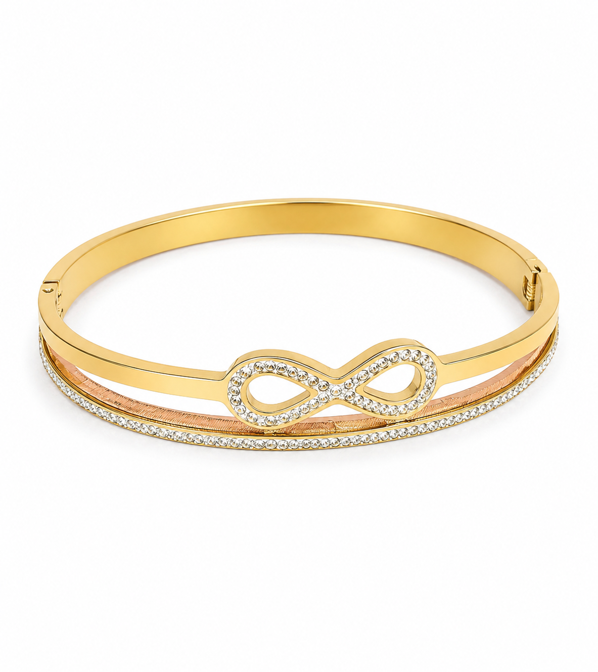 Crystal Infinity Gold-Tone Bangle Bracelet