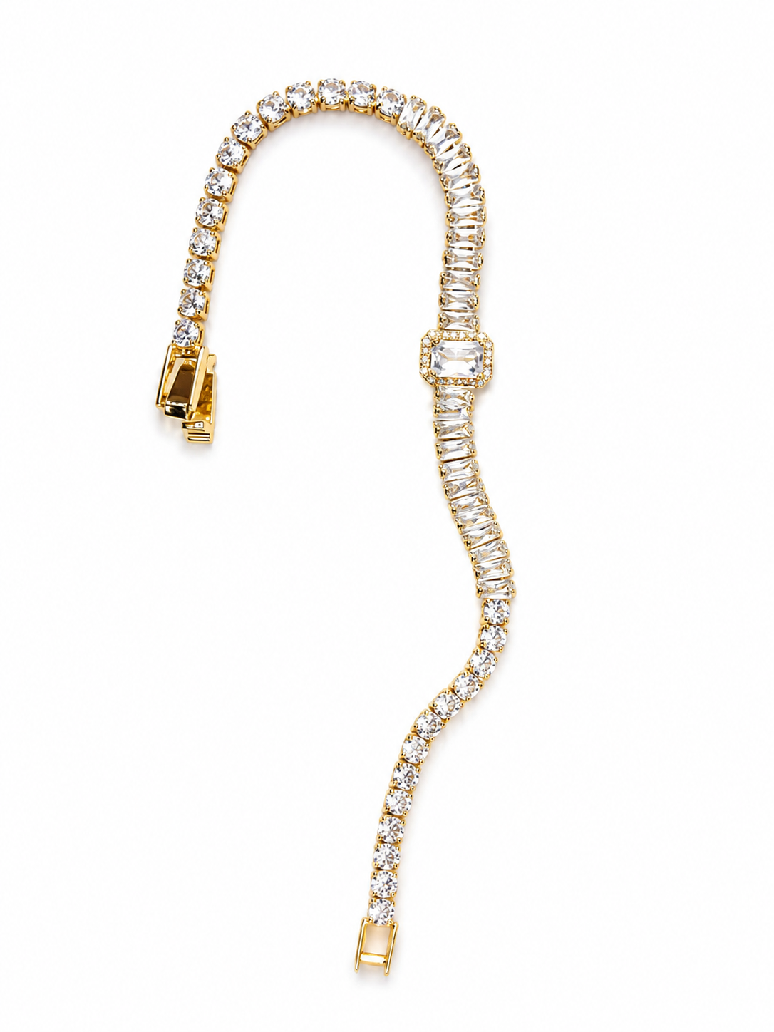 Luxe Gold-Tone Crystal Tennis Bracelet