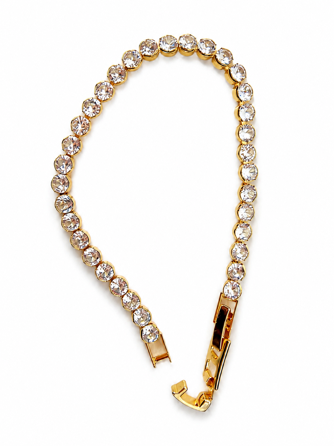 Gold-Tone Crystal Tennis Bracelet