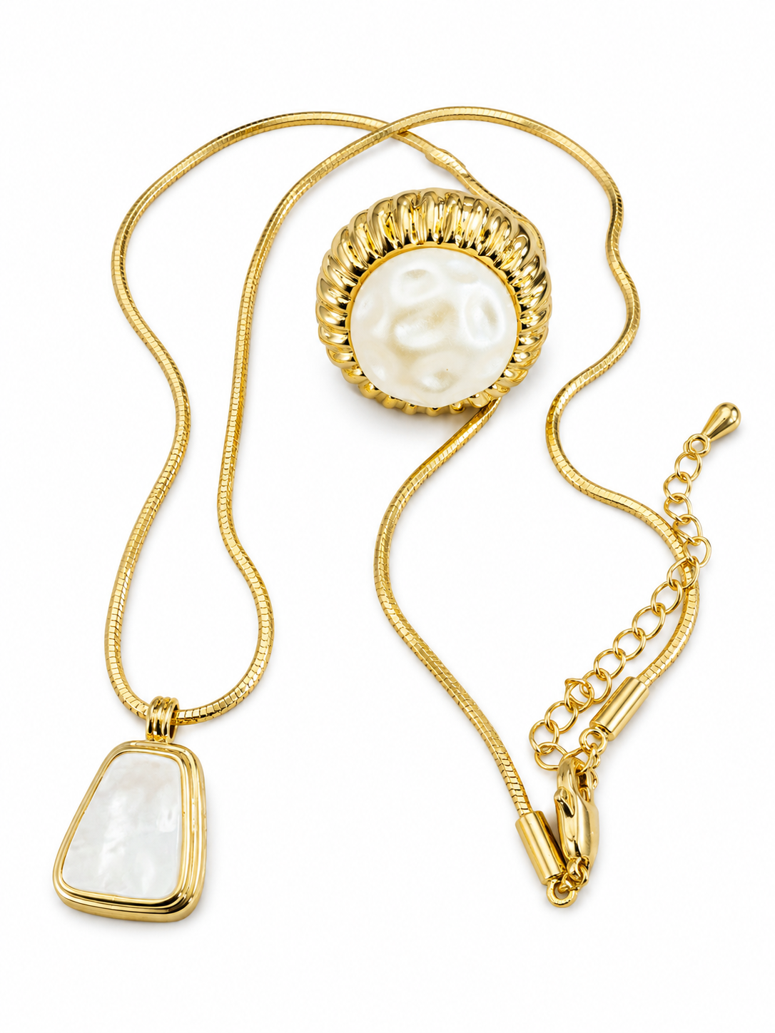 Pearl Accent Gold-Tone Pendant Necklace