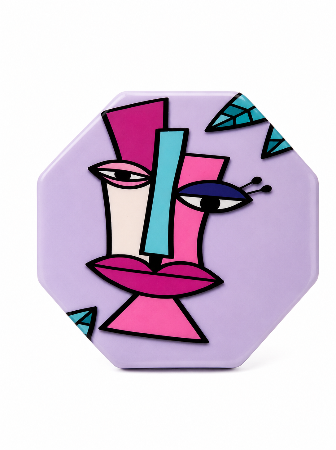 Abstract Lavender Face Art Magnet