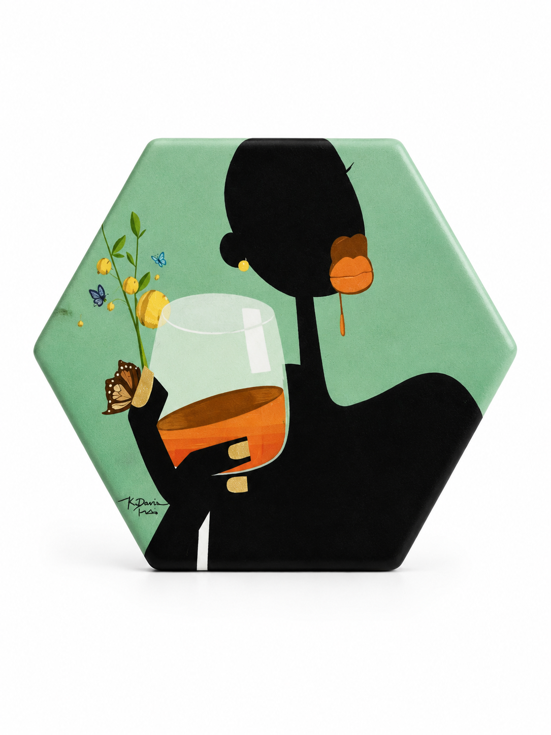 Sip in Style Afrocentric Hexagon Magnet