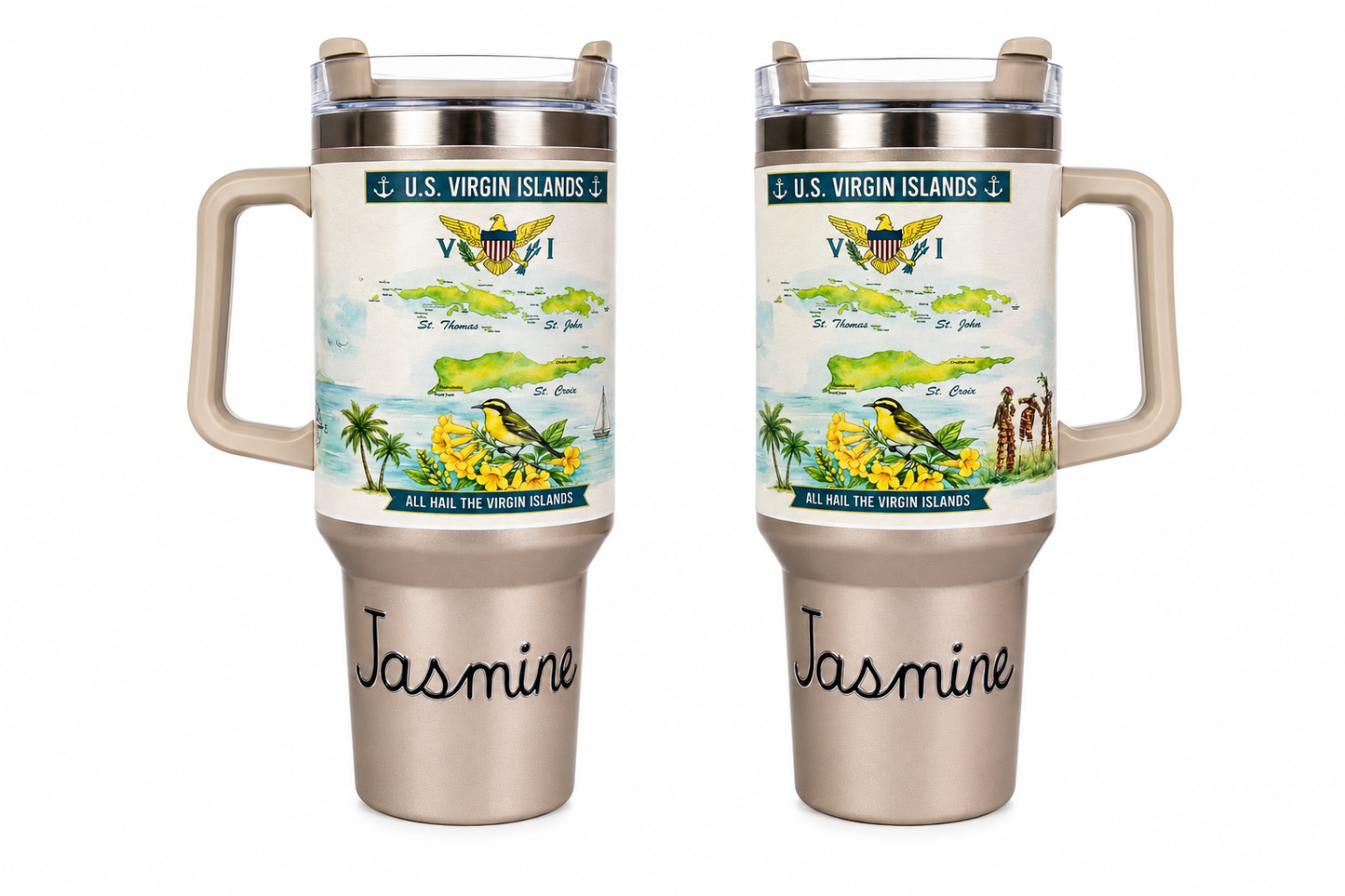 Personalized U.S. Virgin Islands 40 oz Travel Tumbler – Jasmine