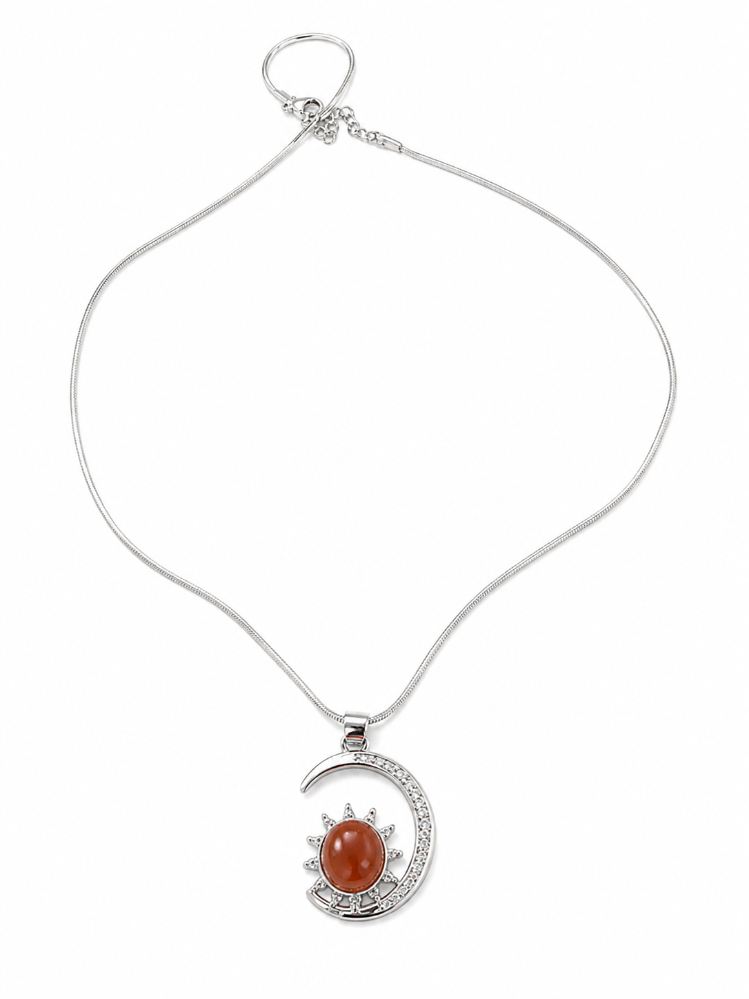 Celestial Sun & Crescent Moon Pendant Necklace