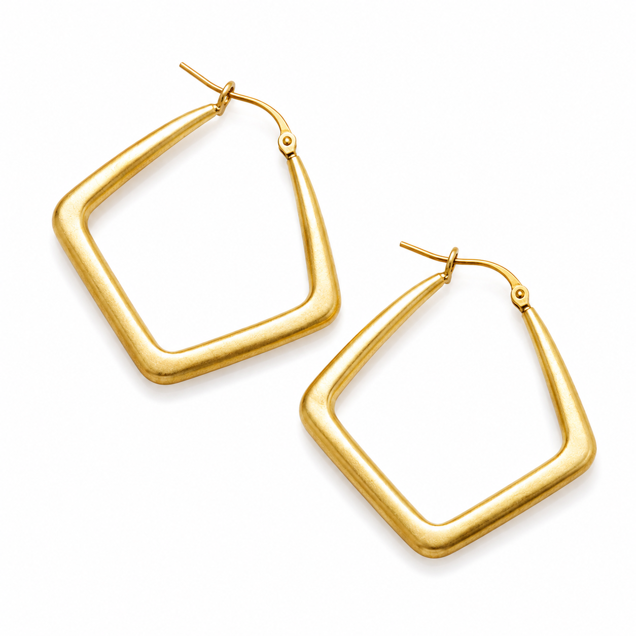 Gold Geometric Square Hoop Earrings