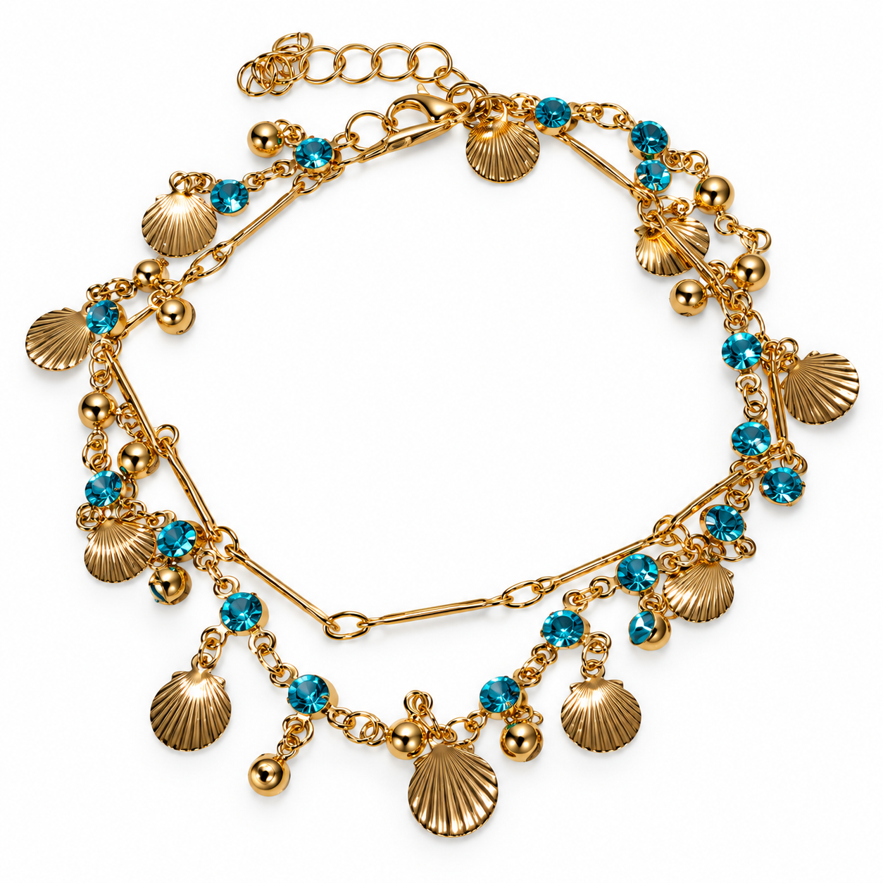Ocean Breeze Shell Charm Anklet