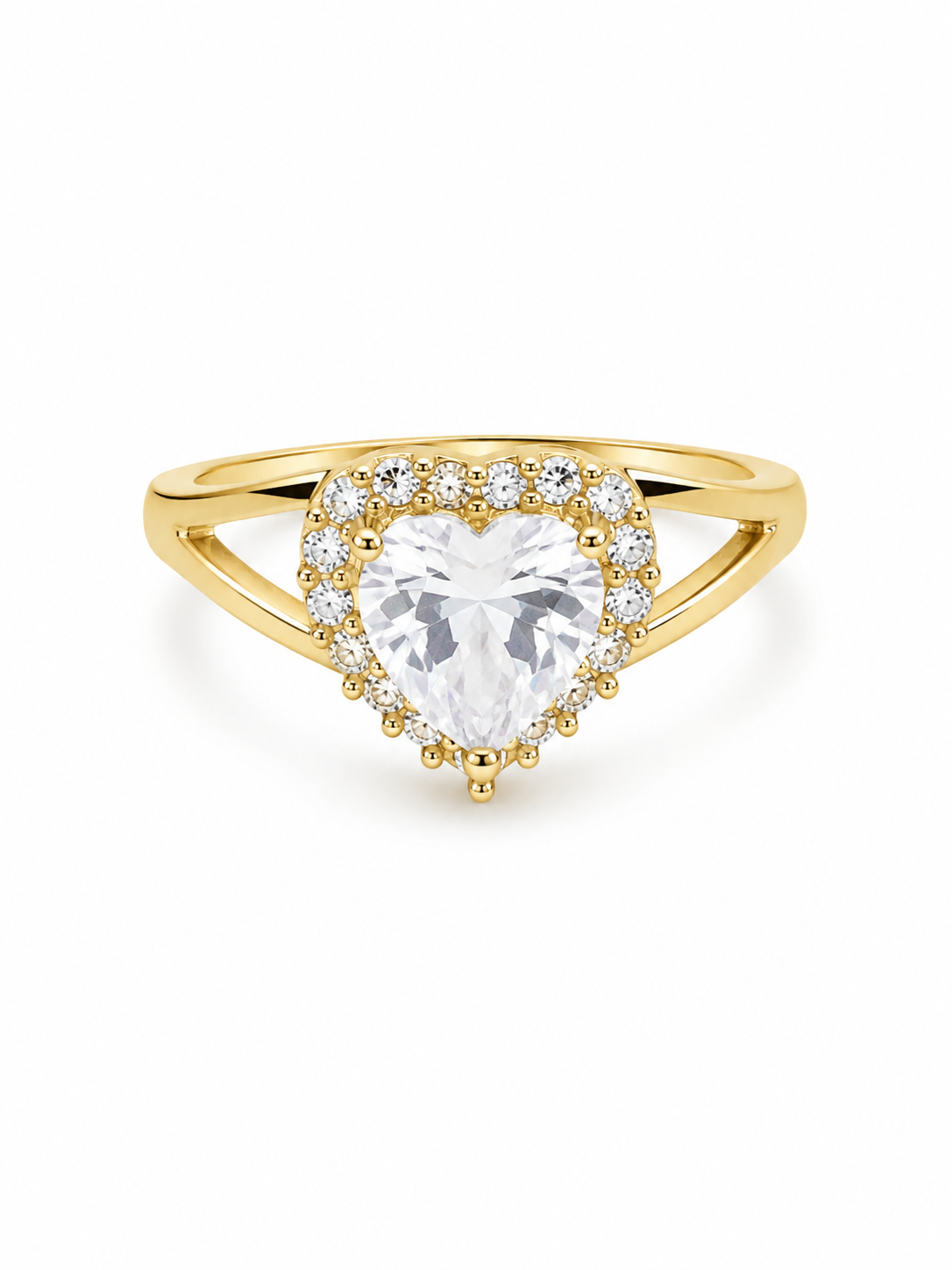 Heart Crystal Halo Ring