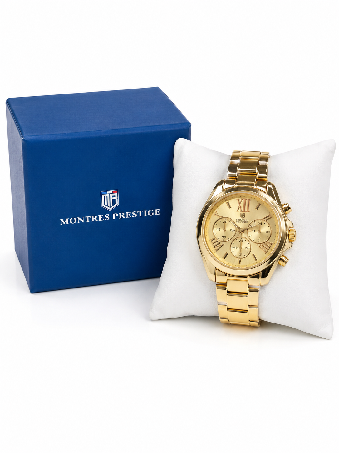 Montres Prestige Gold-Tone Chronograph Watch