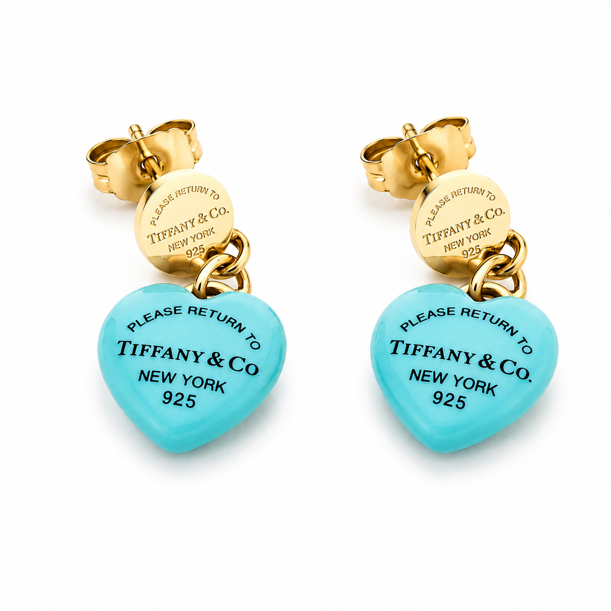 Turquoise Heart Drop Earrings – Designer-Inspired