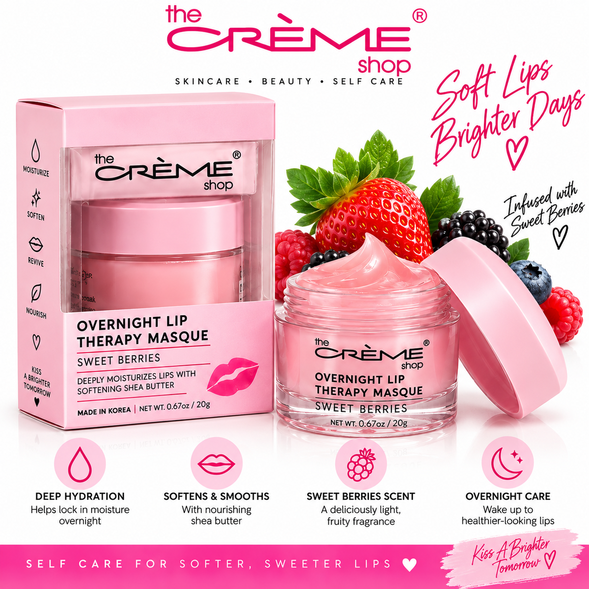 The Crème Shop Sweet Berries Overnight Lip Therapy Masque
