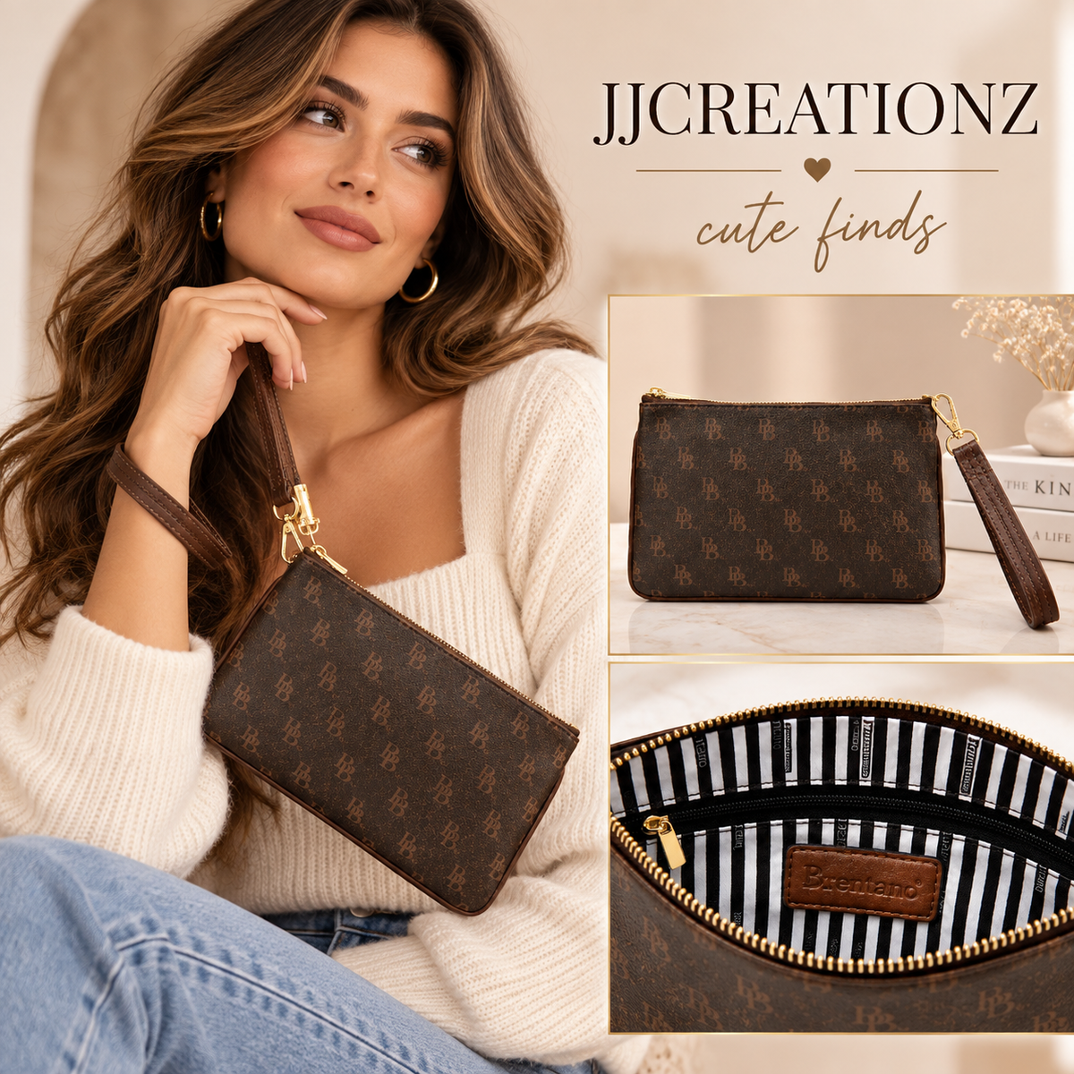 Designer-Inspired Wristlet Clutch 🤎