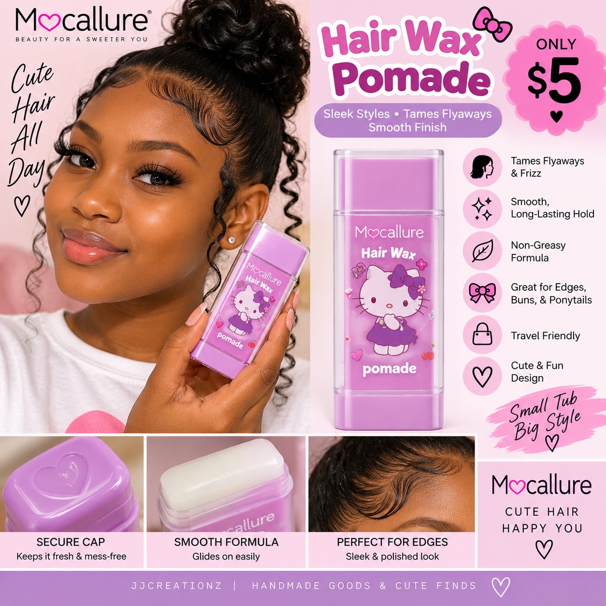 Mocallure Hair Wax Pomade – Sleek Edges & Smooth Hold