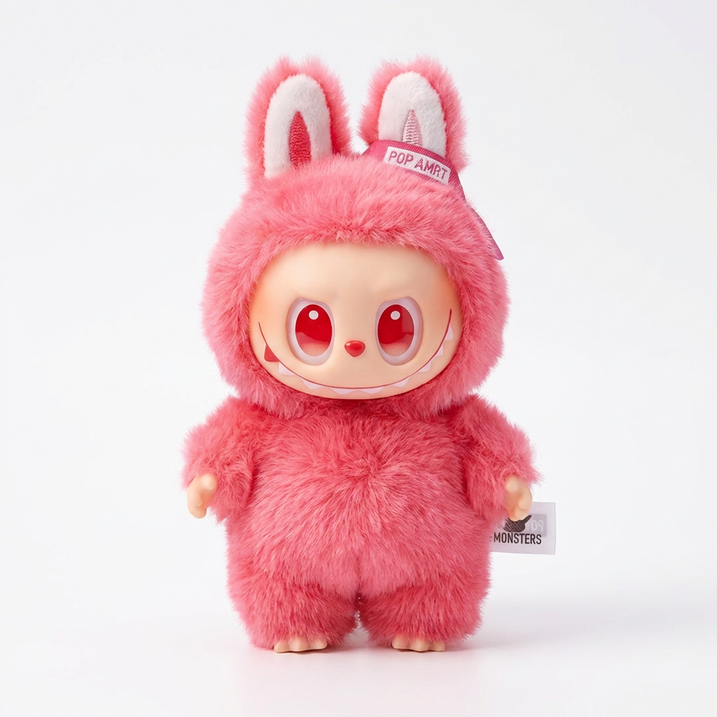 π Labubu Pink Pop Mart Furry Bunny Doll π