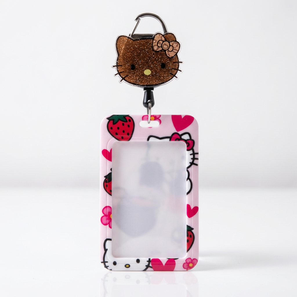 πβ¨ Glitter Kitty Badge Reel & ID Holder Set