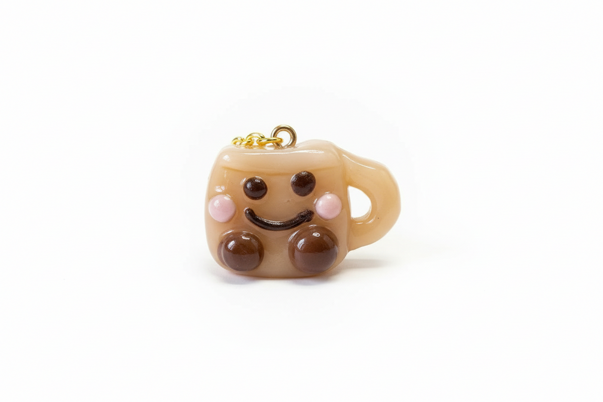 Smiling Coffee Mug Charm_ handmade
