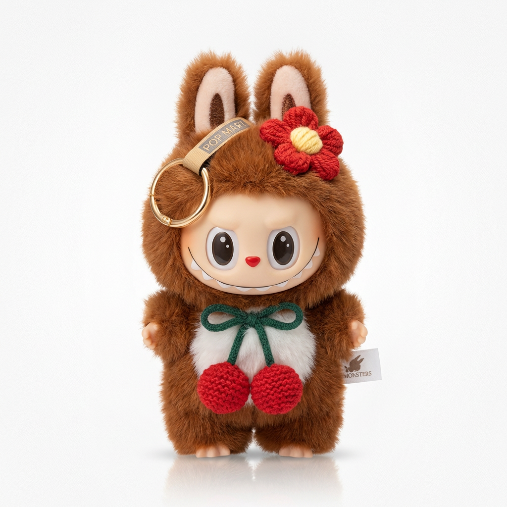 🤎 Labubu Cocoa Cherry Bunny Plush Keychain 🤎