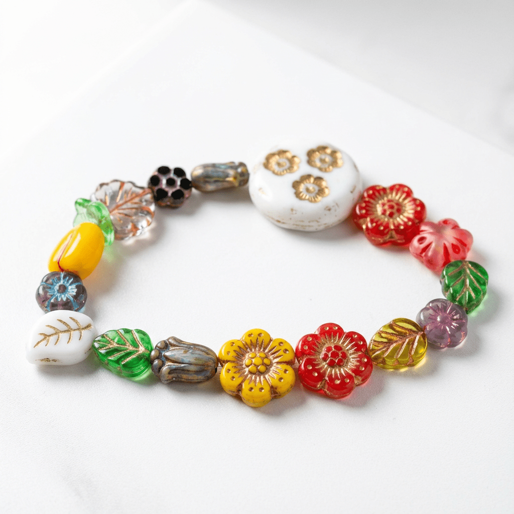 🌼 Boho Garden Glass Beaded Bracelet 🌼