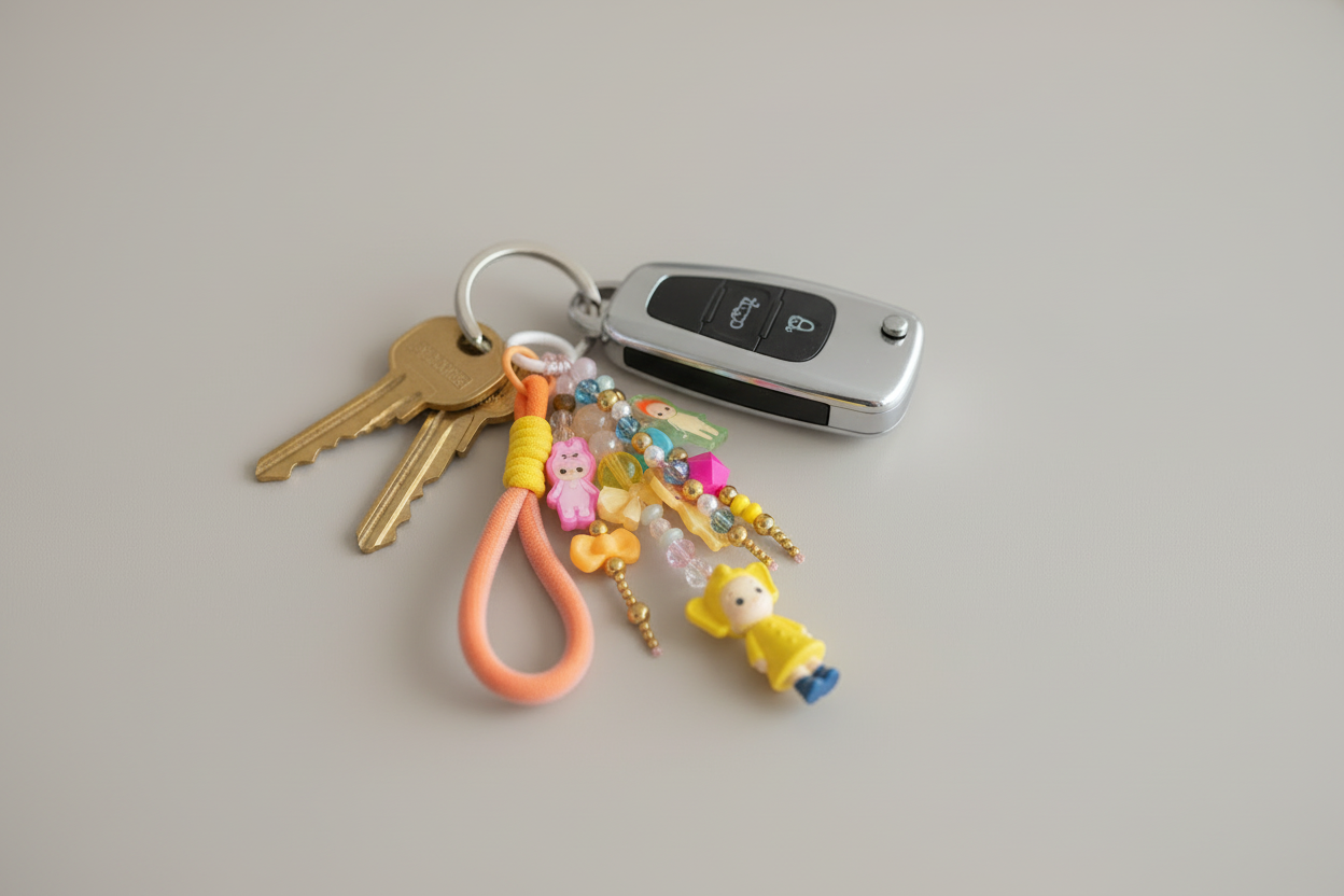 Color Pop Charm Wristlet Keychain – Cute & Playful Edition 💖