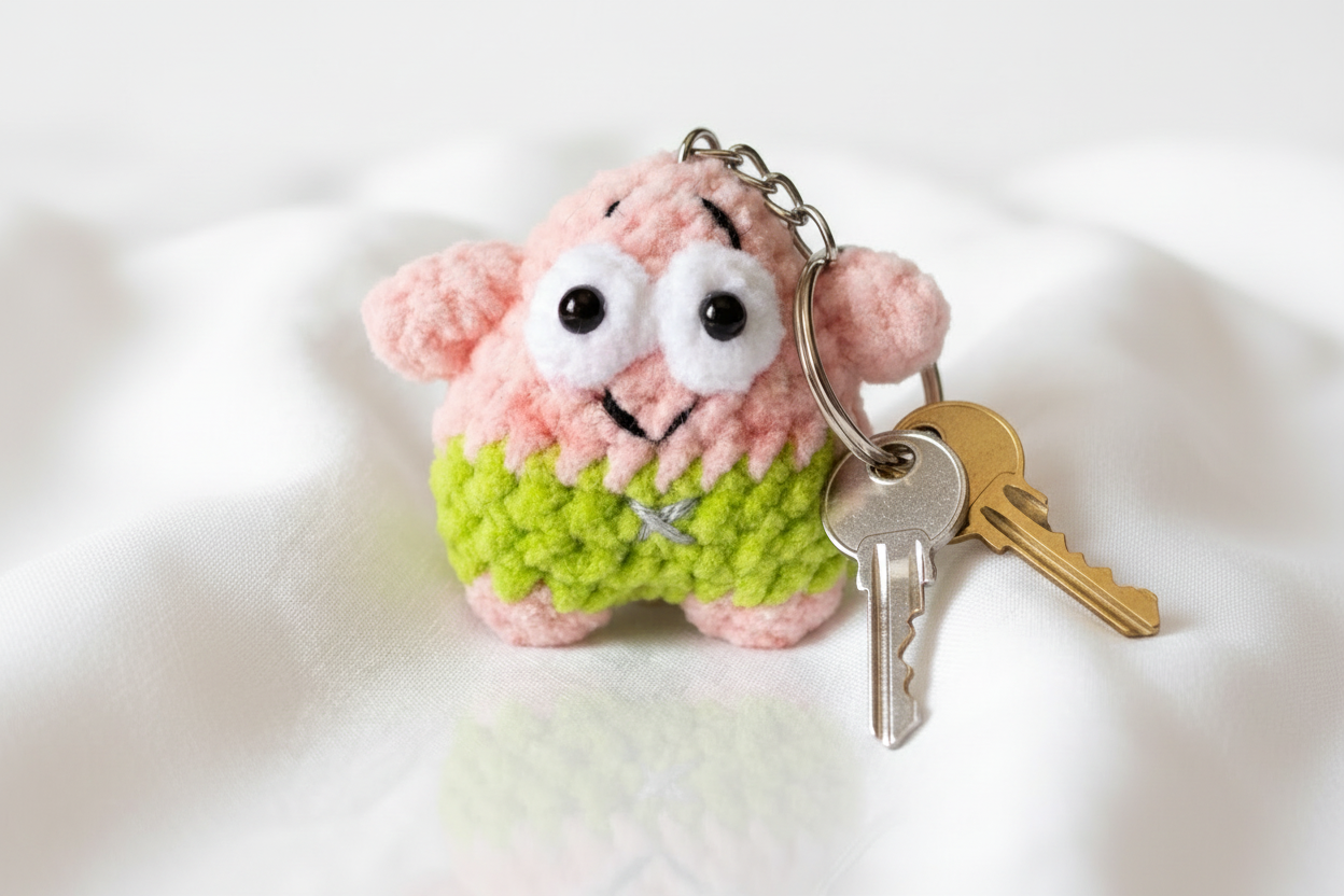 Handmade Crochet Starfish Keychain – Cute Amigurumi Sea Charm