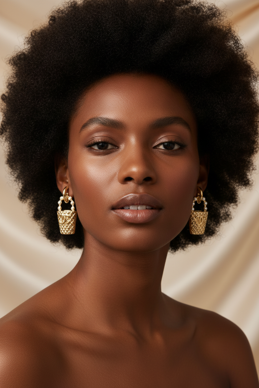 Mini Handbag Pearl Hoop Earrings – Chic Gold Fashion Statement Earrings