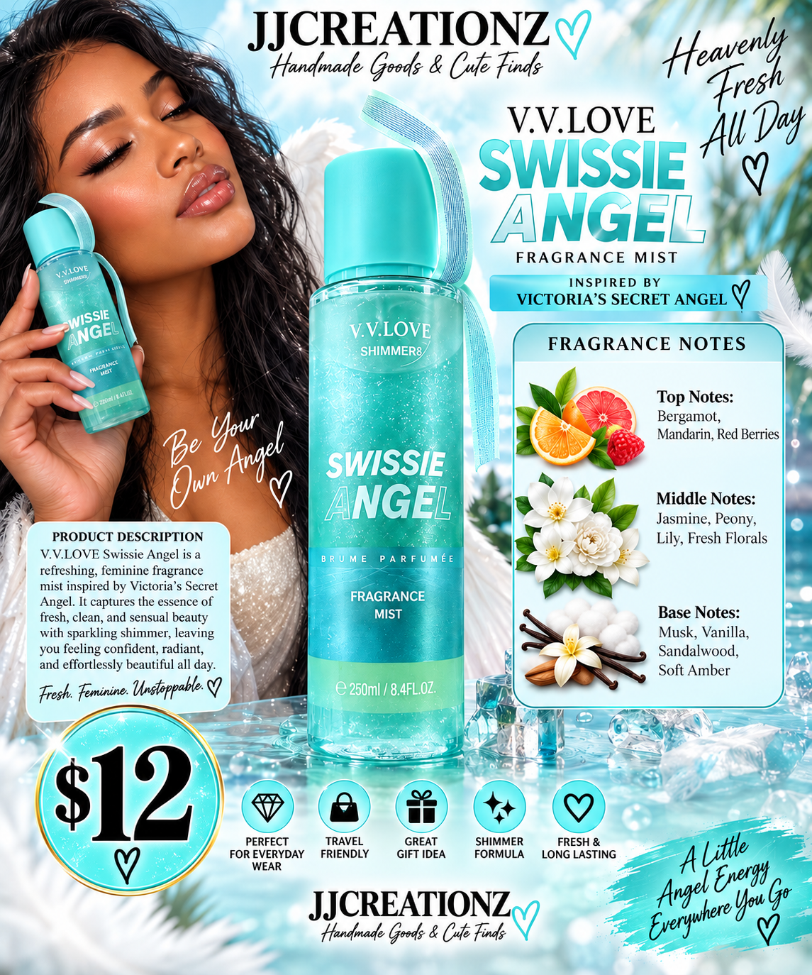 Swissie Angel Shimmer Fragrance Mist – 250ml | Victoria’s Secret Angel Inspired