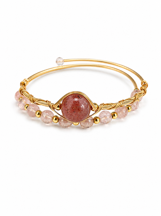 Blush Harmony Gemstone Wire Bangle