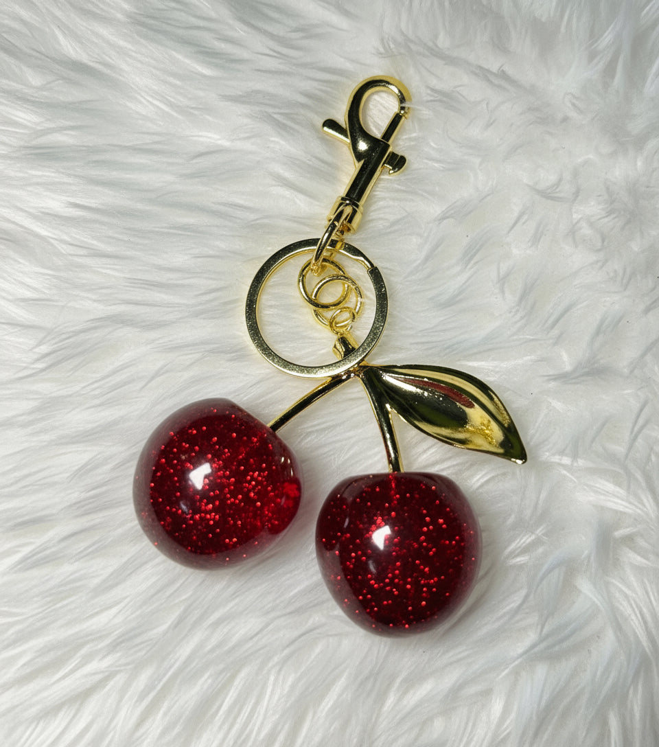 🍒 Sparkling Cherry Keychain – Cute & Trendy Accessory