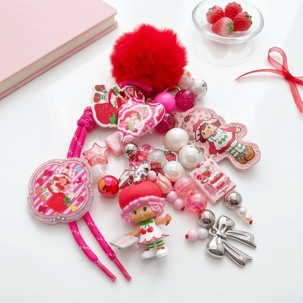 🍓 Strawberry Sweet Bag Charm – Handmade Beaded Accessory 🍓