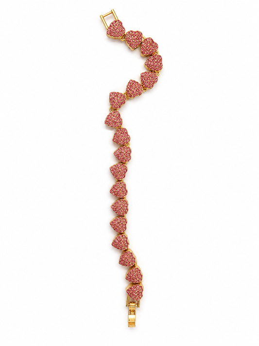 Pink Crystal Heart Bracelet