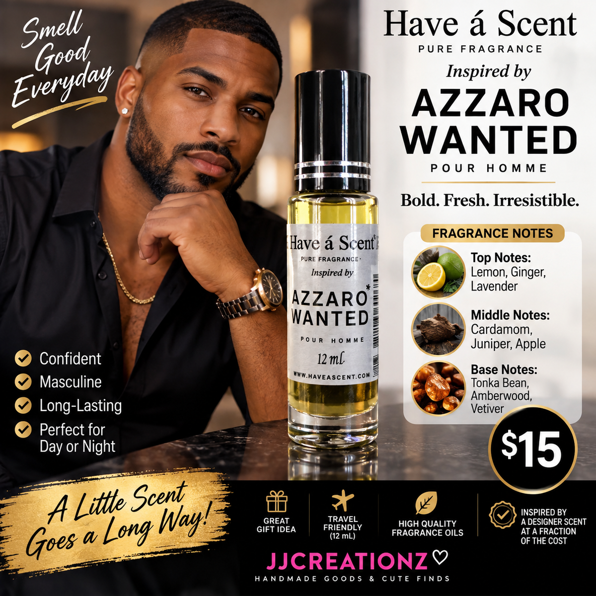 Have a Scent – Inspired by Azzaro Wanted Pour Homme Roll-On Fragrance