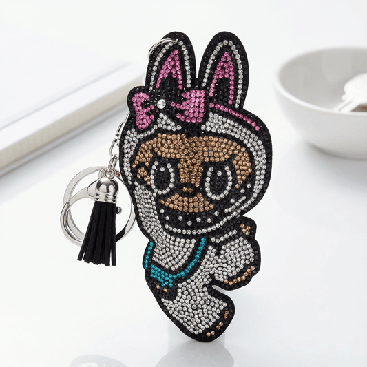 ✨ Large Sparkling White Character Keychain