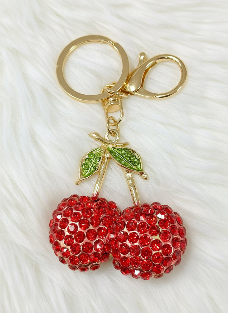 🍒 Crystal Cherry Keychain