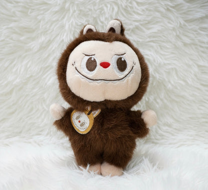 🐻 Cute Brown Furry Plush Doll – Adorable Collectible Toy, Labubu inspired