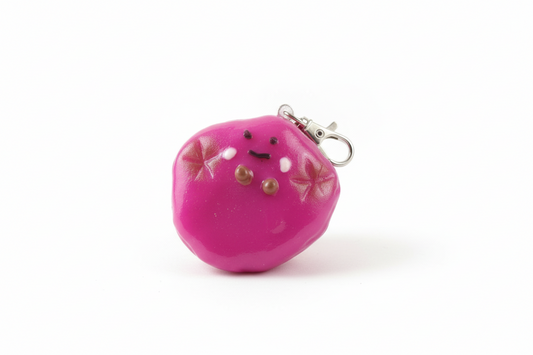 Pink Ocean Kawaii Charm – Handmade Polymer Clay Bag Charm