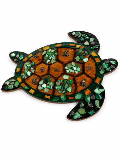 🐢 Island Sea Turtle Mosaic Wall Art – Handmade Coastal Decor