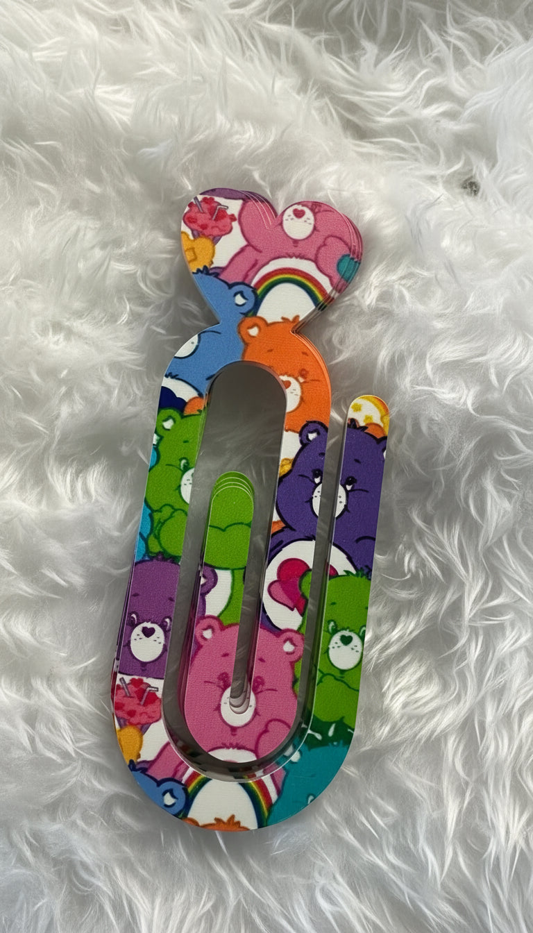 Rainbow Care Bear-Inspired Oversized Paperclip Bookmark! 🌈🐻✨