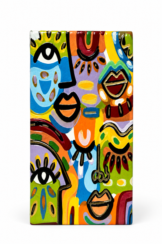 Abstract Faces Mosaic Art Tile