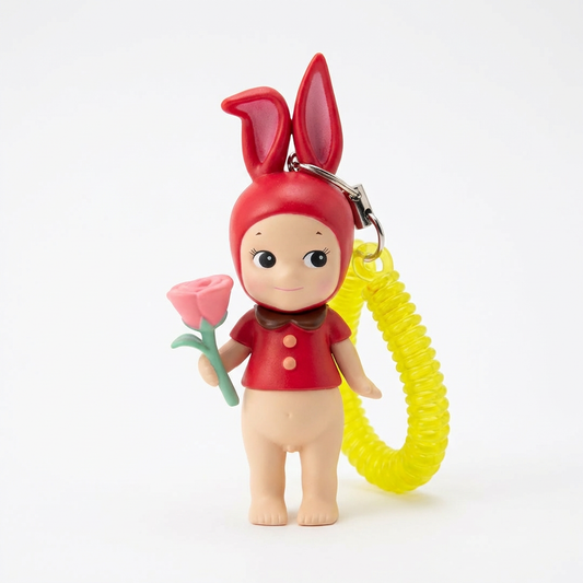 Red Bunny Doll Charm Keychain – Cute Kawaii Bag Accessory