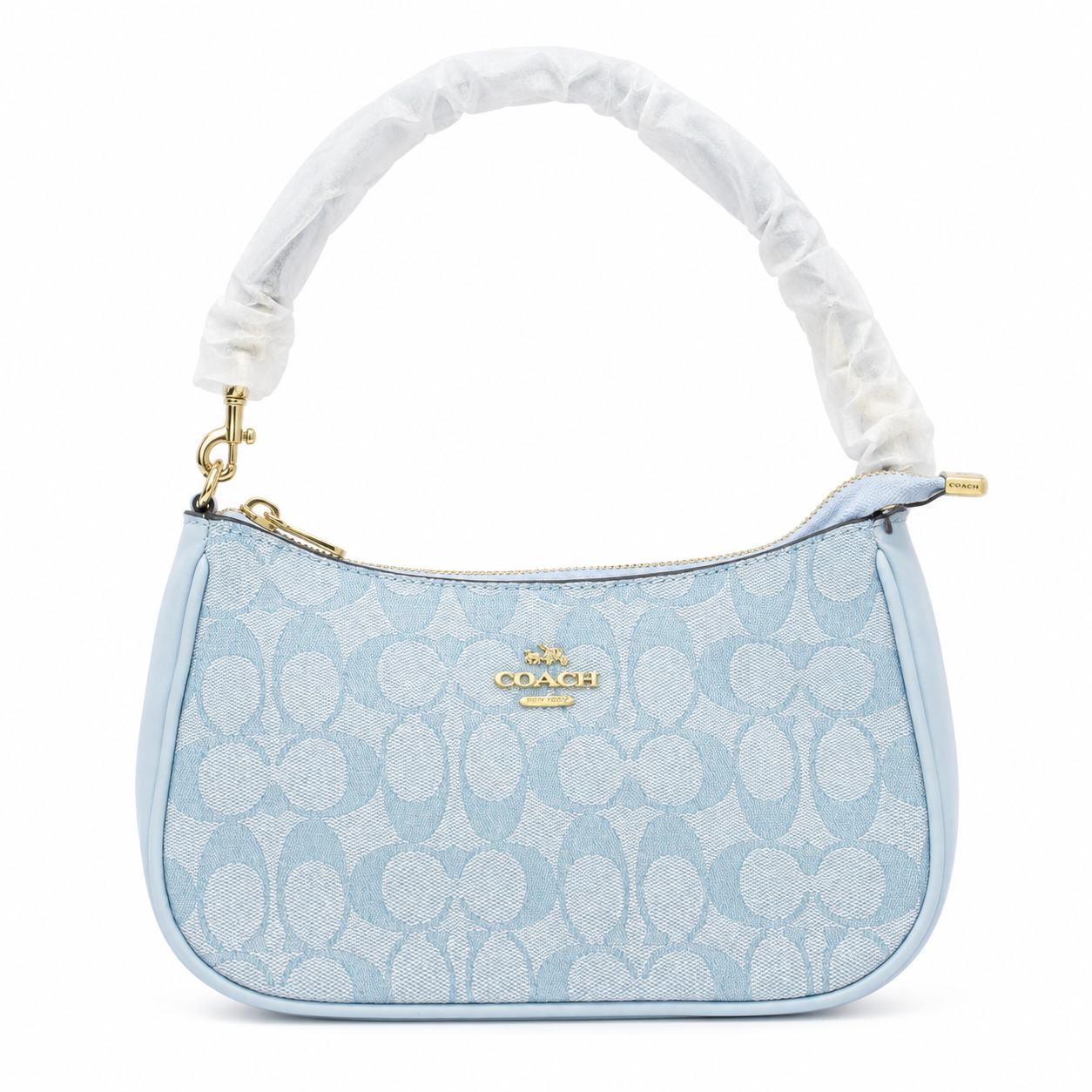 Coach Signature Light Blue Shoulder Bag