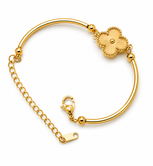 Gold Clover Charm Bracelet