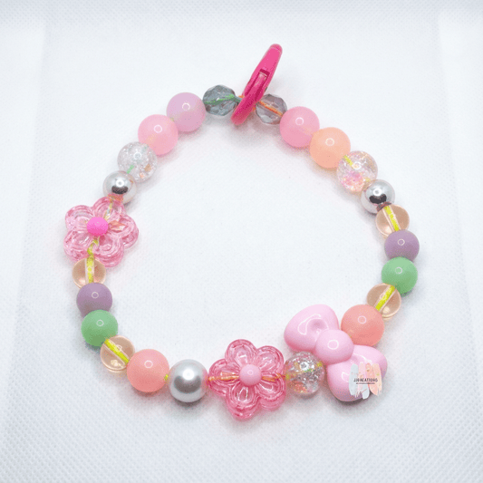 🌸 Pastel Bow & Flower Beaded Phone Charm