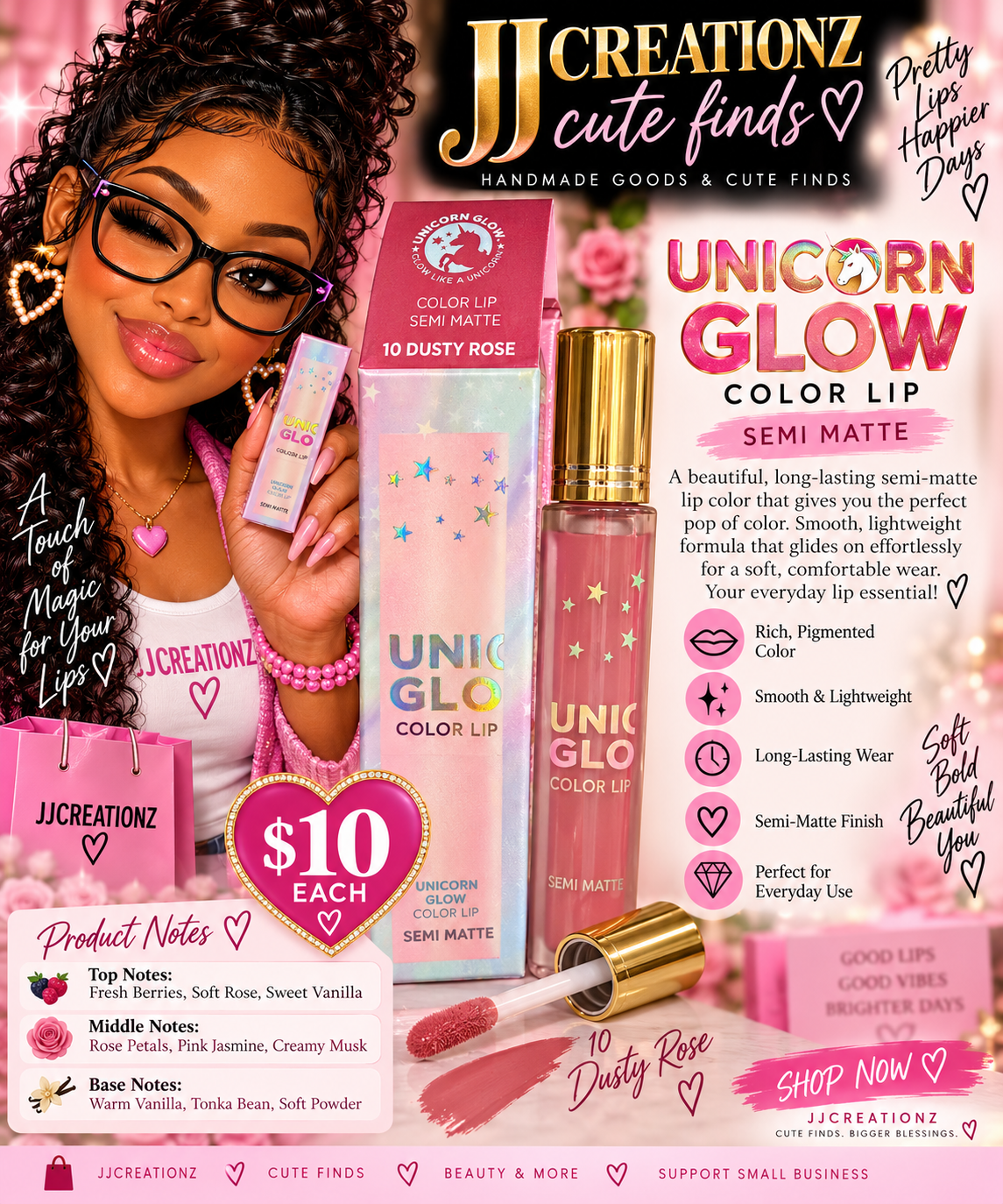 Unicorn Glow Color Lip Semi-Matte – Dusty Rose