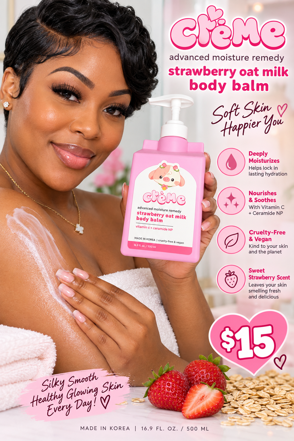 Crème Strawberry Oat Milk Body Balm