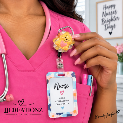 🧸💛 Honey Bear Badge Reel & ID Holder Set 💛🧸
