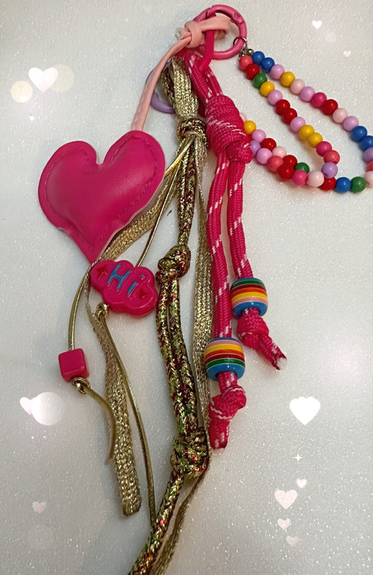 Colorful Heart Bag Charm