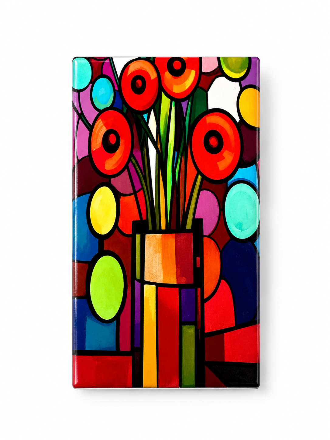 Colorful Bloom Abstract Magnet
