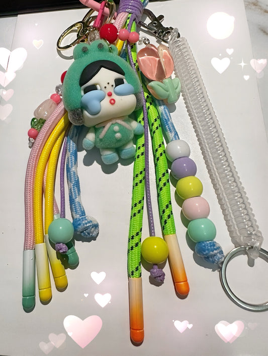 Green Crybaby bag charm